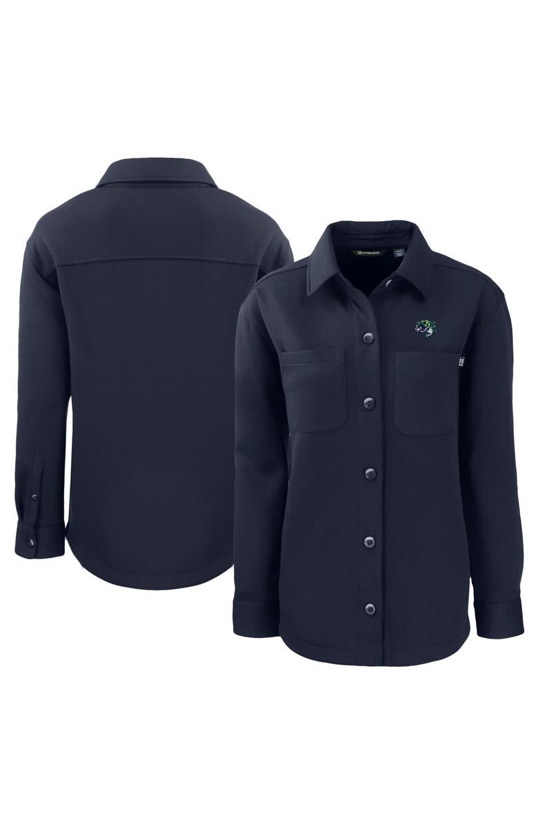 Cutter & Buck Women's Cutter & Buck Navy Gwinnett Stripers Roam Eco Knit Shirt Jacket, Main, color, 