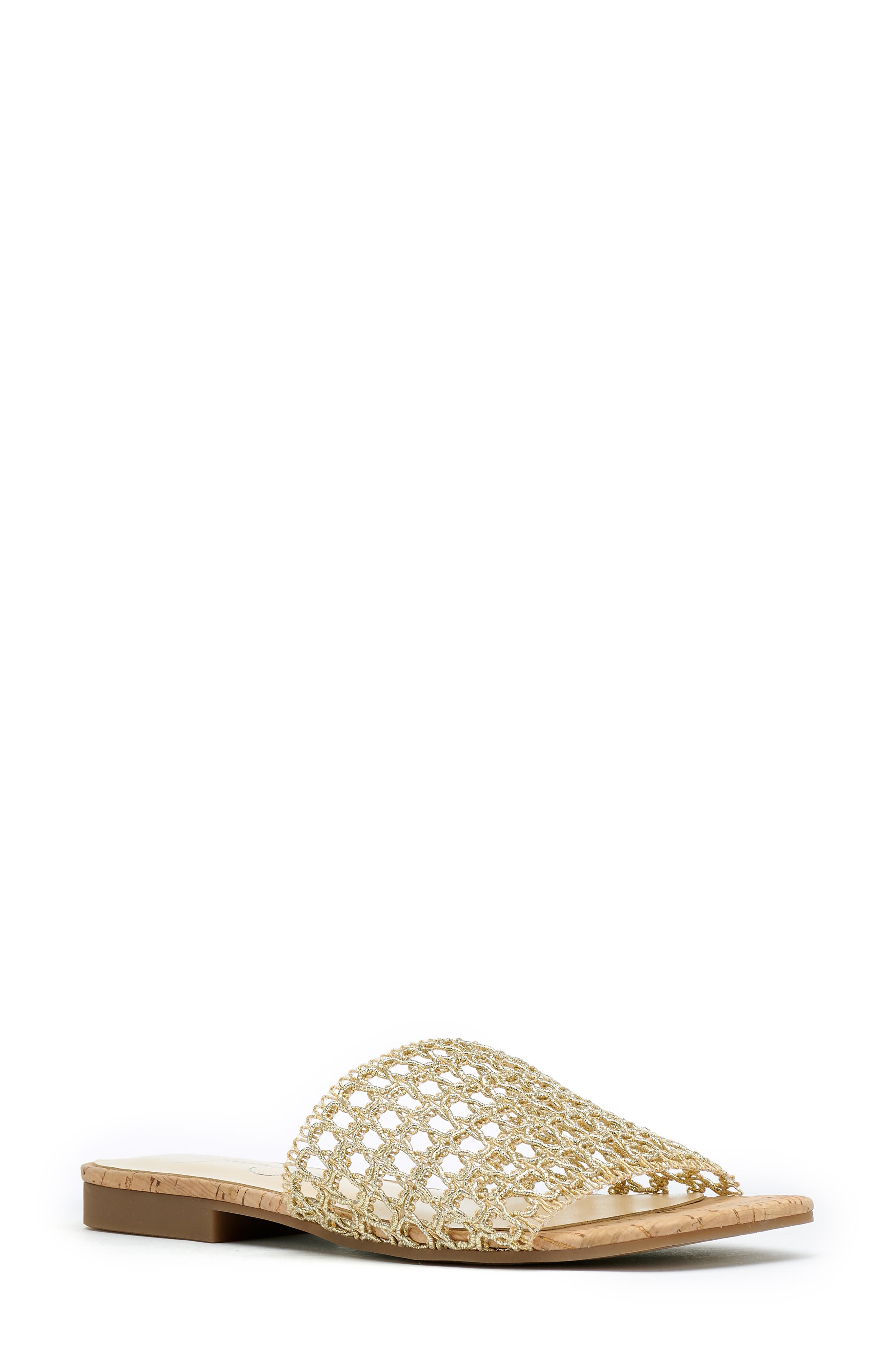 Rilane Woven Slide Sandal, Main, color, CHAMPAGNE