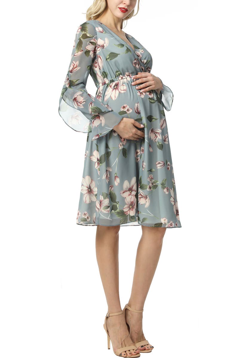 Kimi & Kai Salena Maternity Floral Print Dress, Alternate, color,