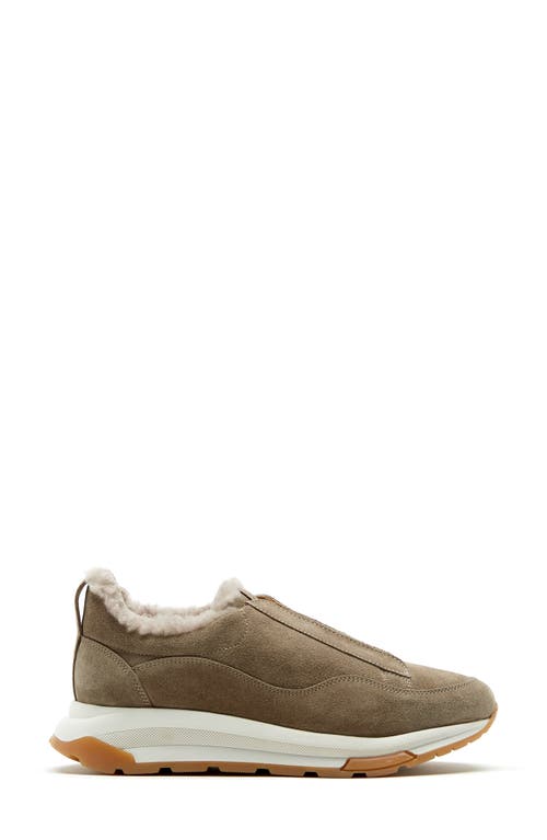 La Canadienne Vada Genuine Shearling Lining Slip-on Sneaker In Brown