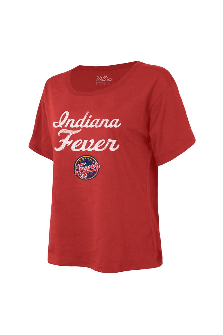Women's Majestic Threads Red Indiana Fever The Edge Premium Boxy T-Shirt, Alternate, color, Red