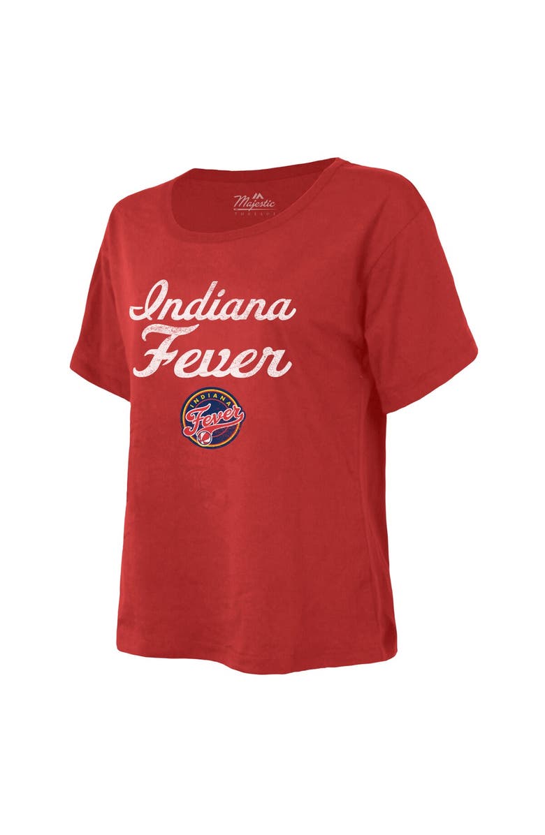 Majestic Threads Women
s Majestic Threads Red Indiana Fever The Edge Premium Boxy T-Shirt, Alternate, color, Red