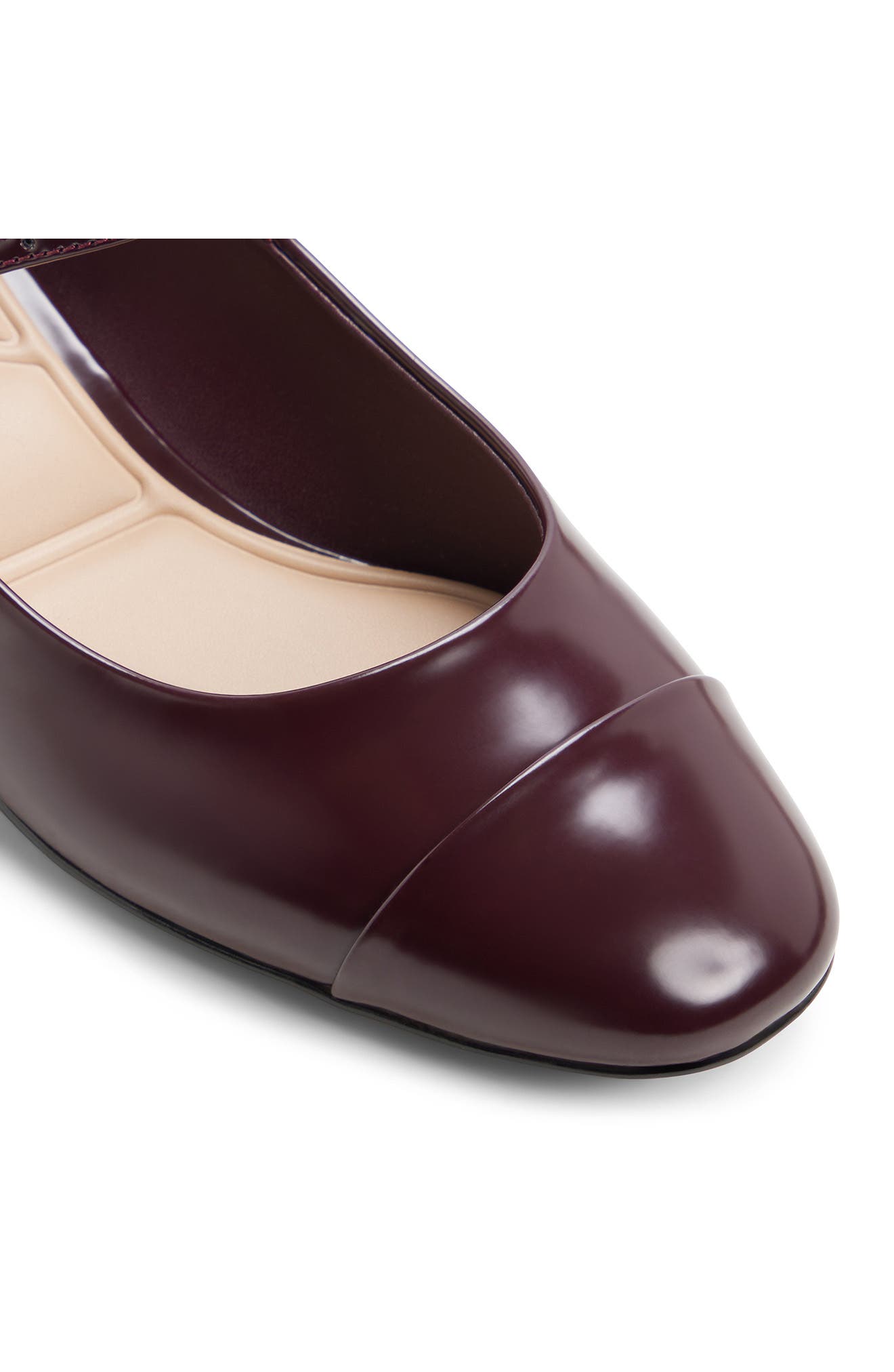 ALDO Decima Mary Jane Cap Toe Pump, Alternate, color, Burgundy