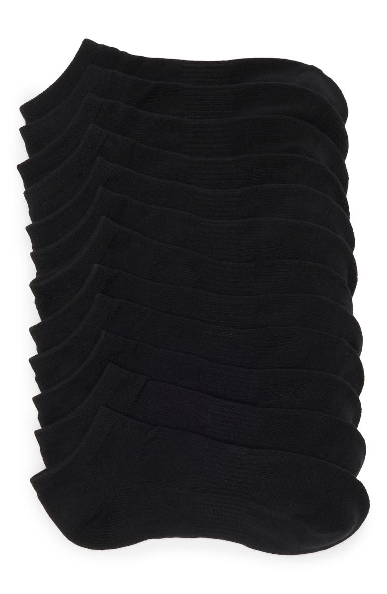 NORDSTROM RACK Pack of 6 Ankle Socks, Main, color, Black