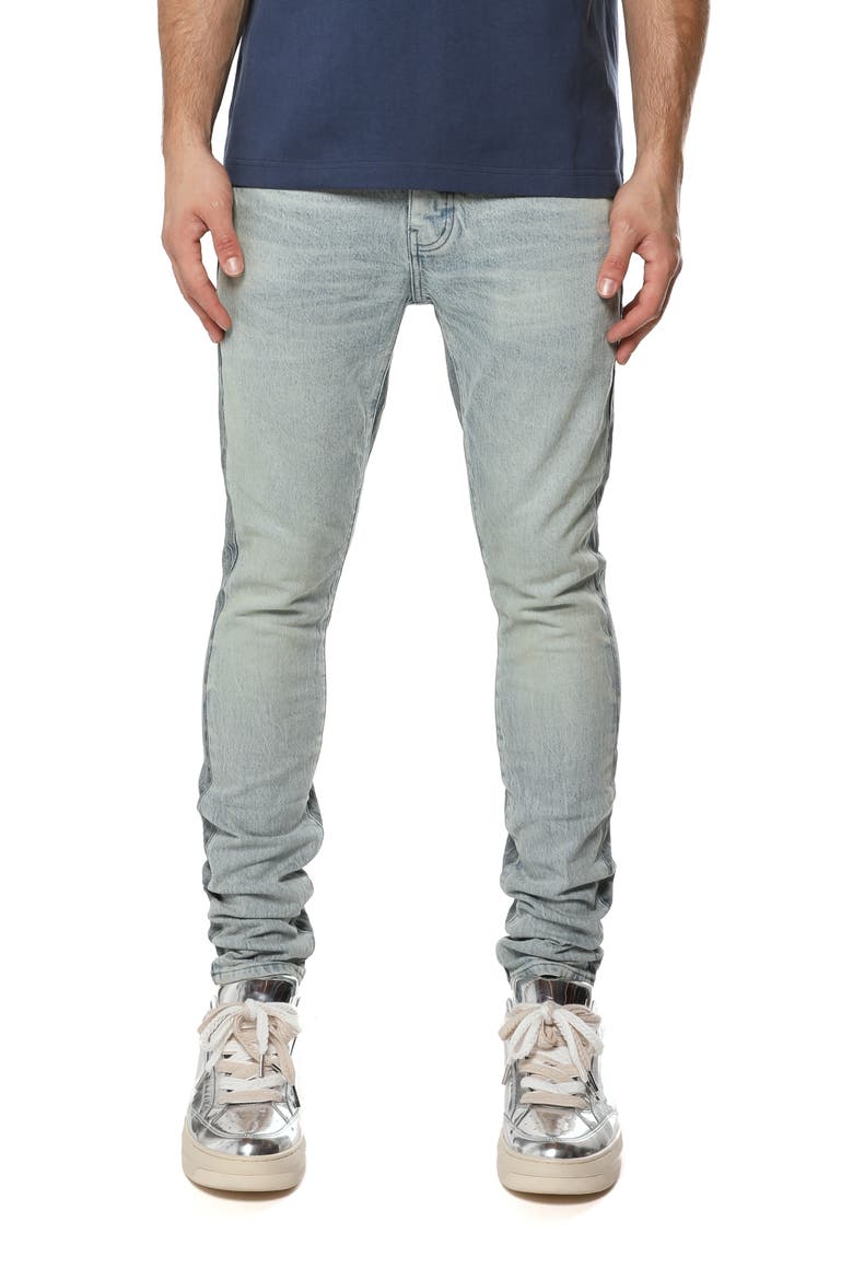 Two-Tone Skinny Jeans, Main, color, LIGHT INDIGO