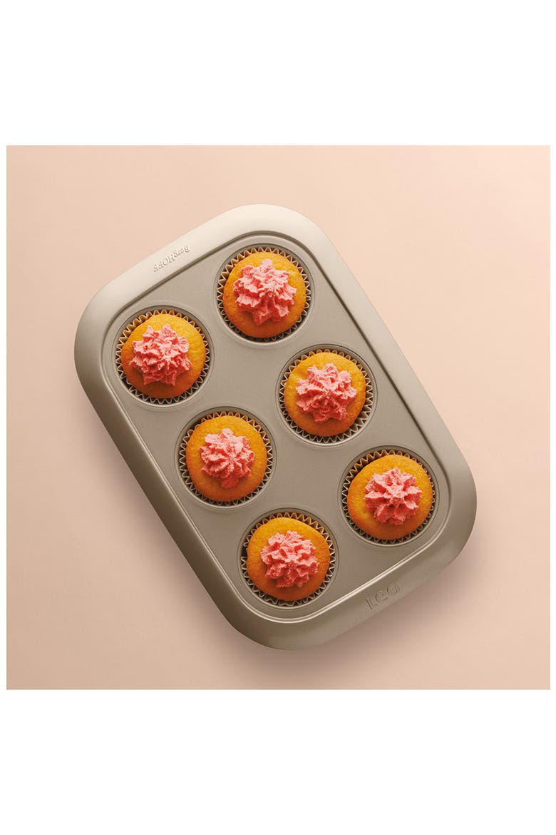 Leo Balance 6-Cup 2.5" Cupcake Pan, Alternate, color, GOLDEN