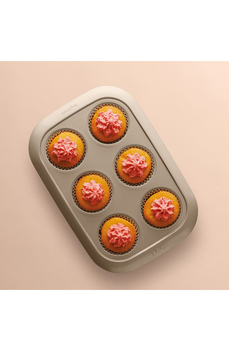 BergHOFF Leo Balance 6-Cup 2.5" Cupcake Pan, Alternate, color, Golden