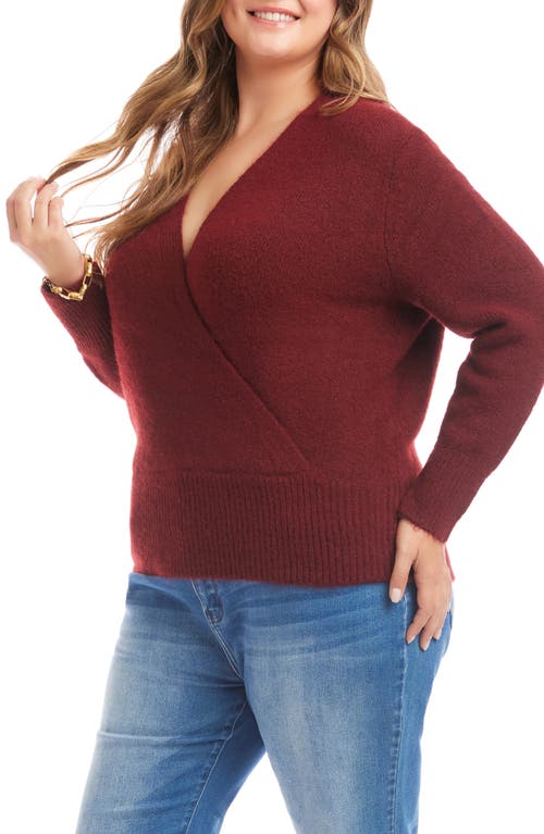 Karen Kane Plus Size Wrap Sweater In Red
