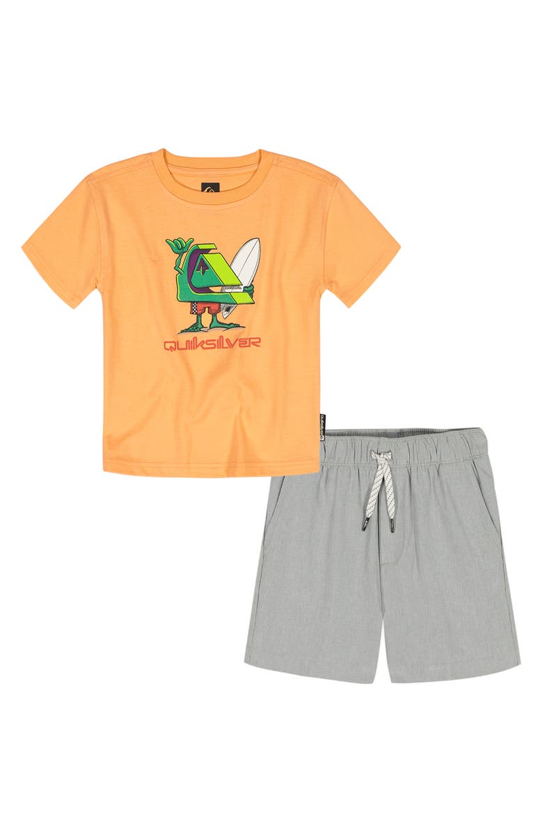 Quiksilver Kids' Graphic T-Shirt & Drawstring Shorts Set, Main, color, Orange