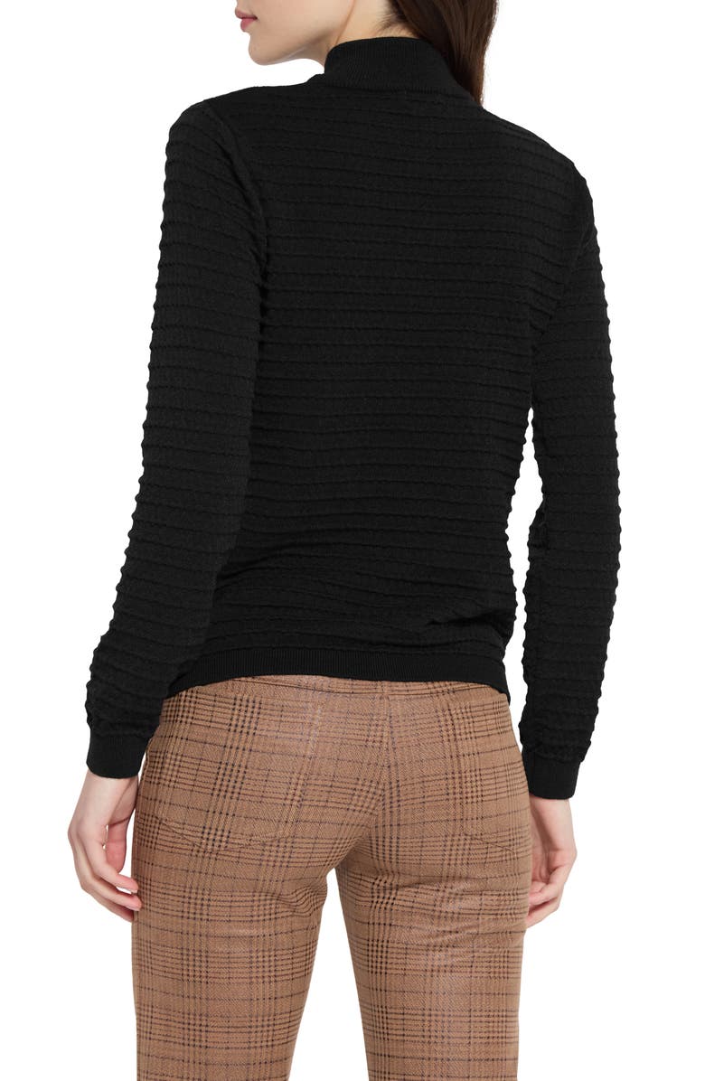 Lysse Smocked Mock Neck Sweater, Alternate, color, Black