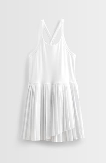Zella Girl Kids' Perfect Match Pleated Dress In White