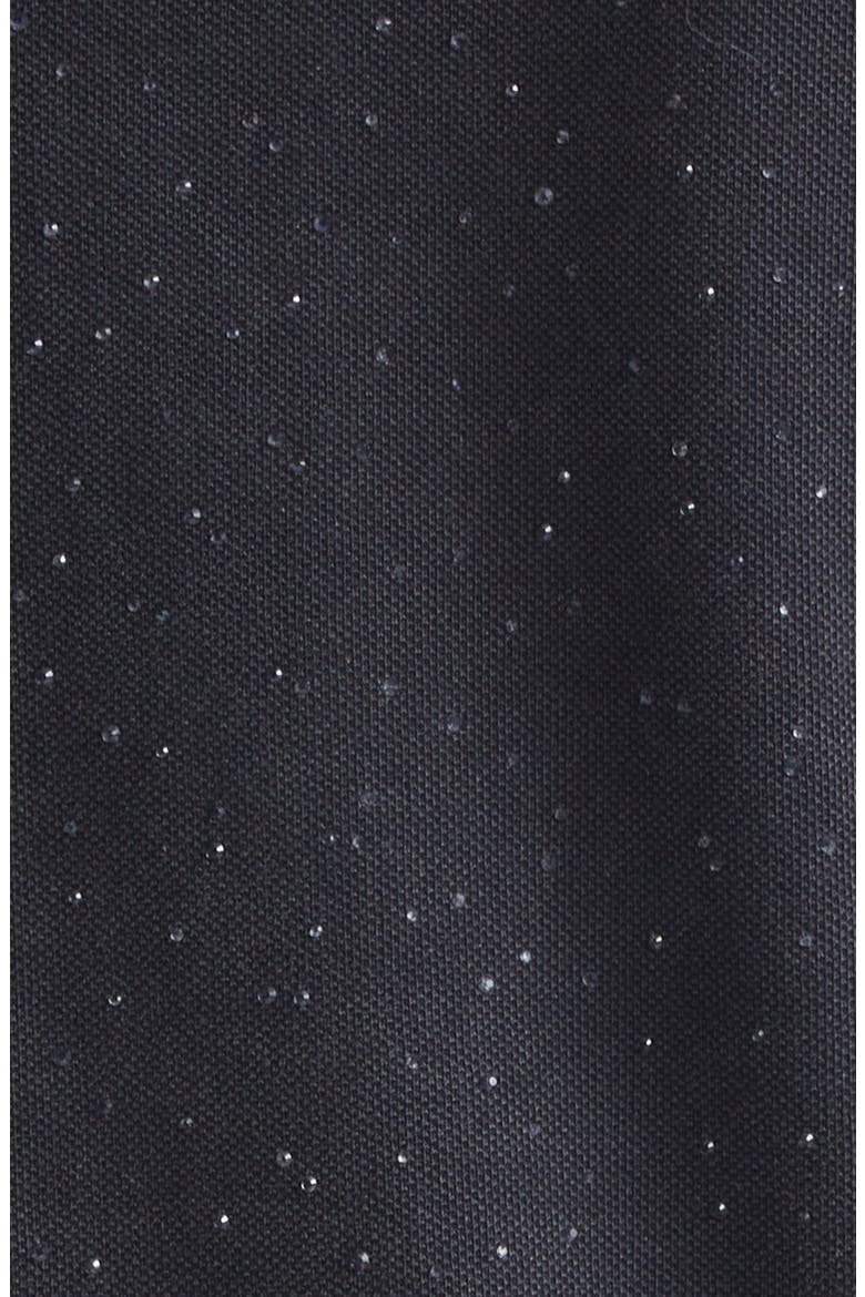 Crystal Embellished Shrunken Piqué Polo Minidress, Alternate, color, WASHED BLACK