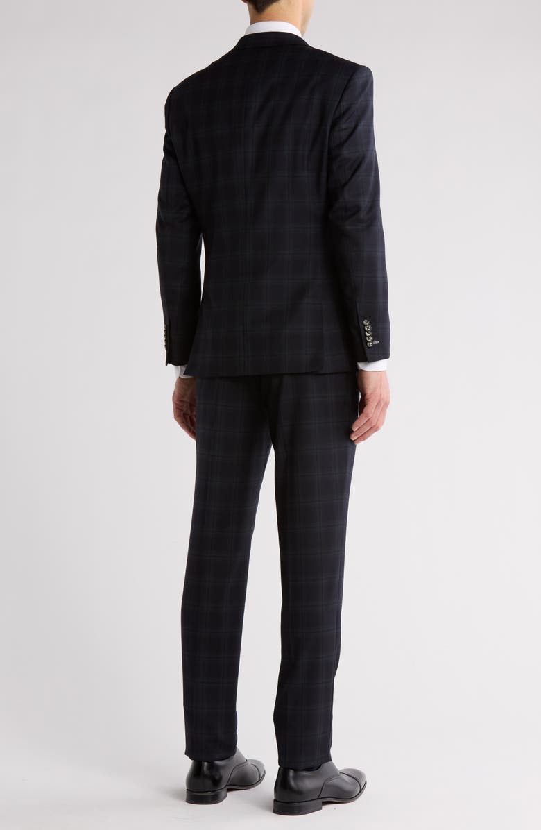 Plaid Black Wool Blend Suit