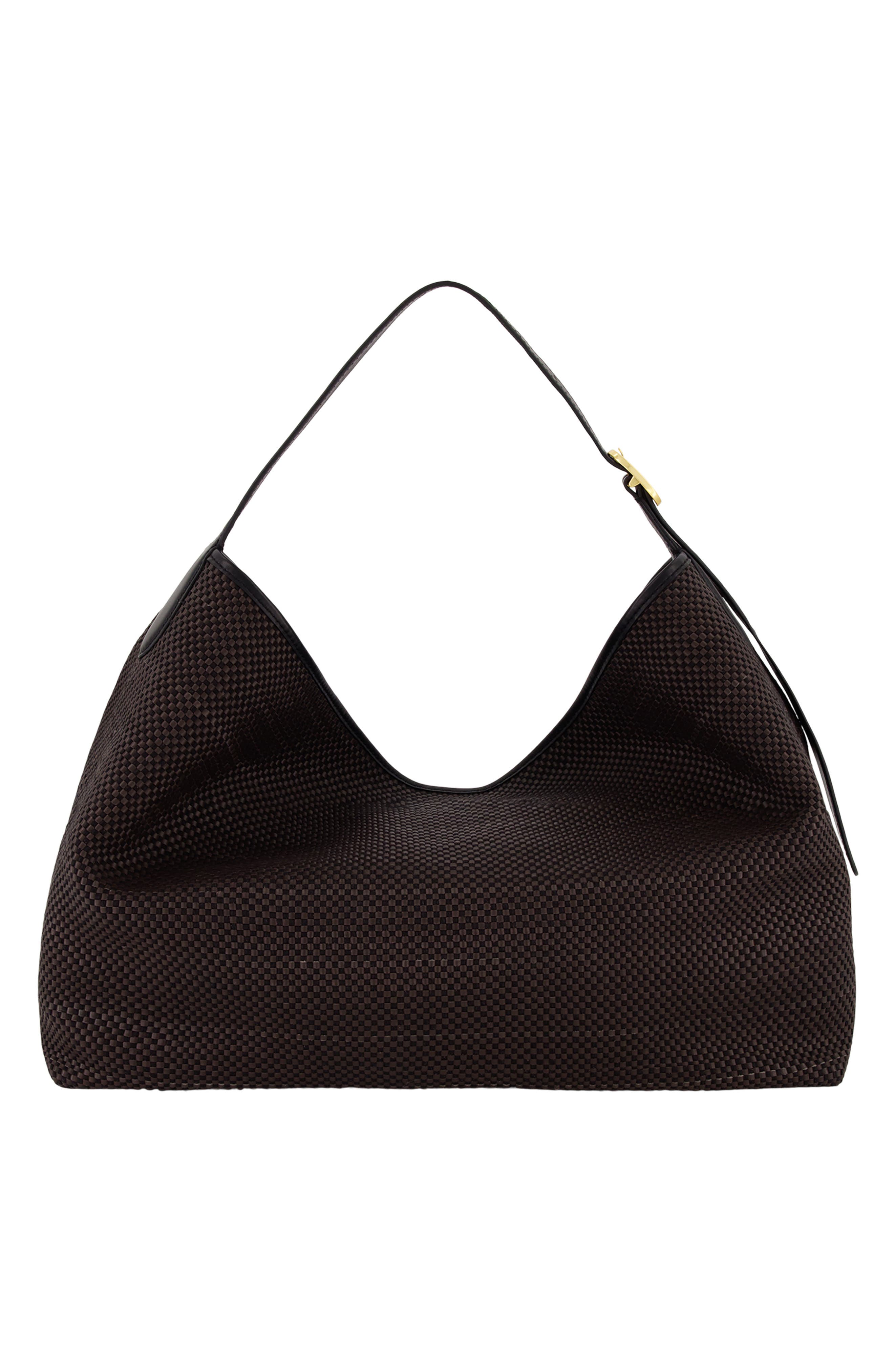 Medium Vivian Woven Leather Hobo Bag, Alternate, color, CACAO