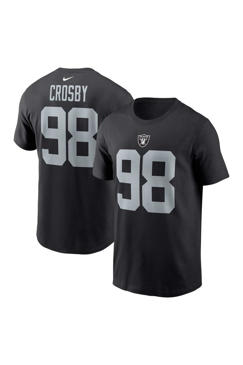 Men's Nike Maxx Crosby Black Las Vegas Raiders Player Name & Number T-Shirt, Alternate, color, Black