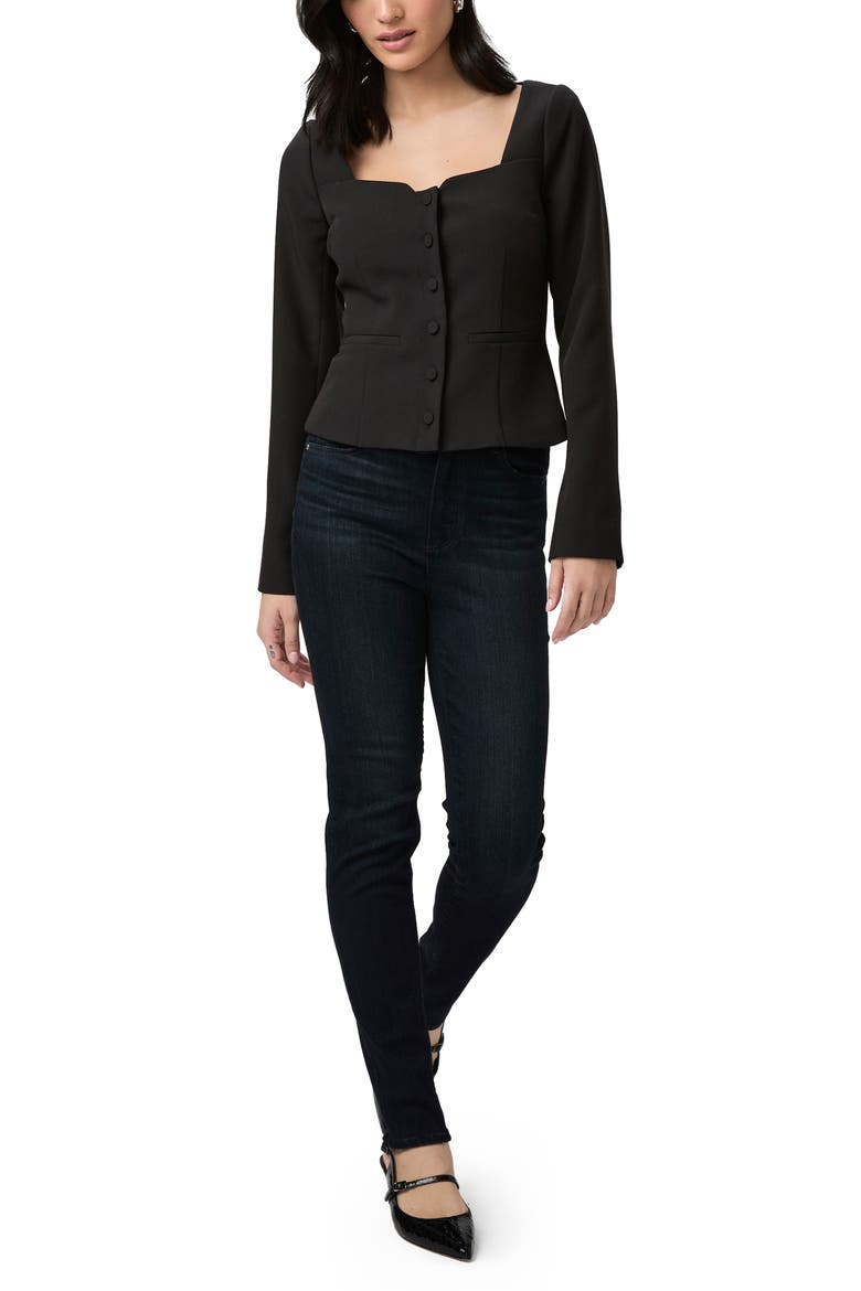 Rhea Button-Up Top, Alternate, color, BLACK
