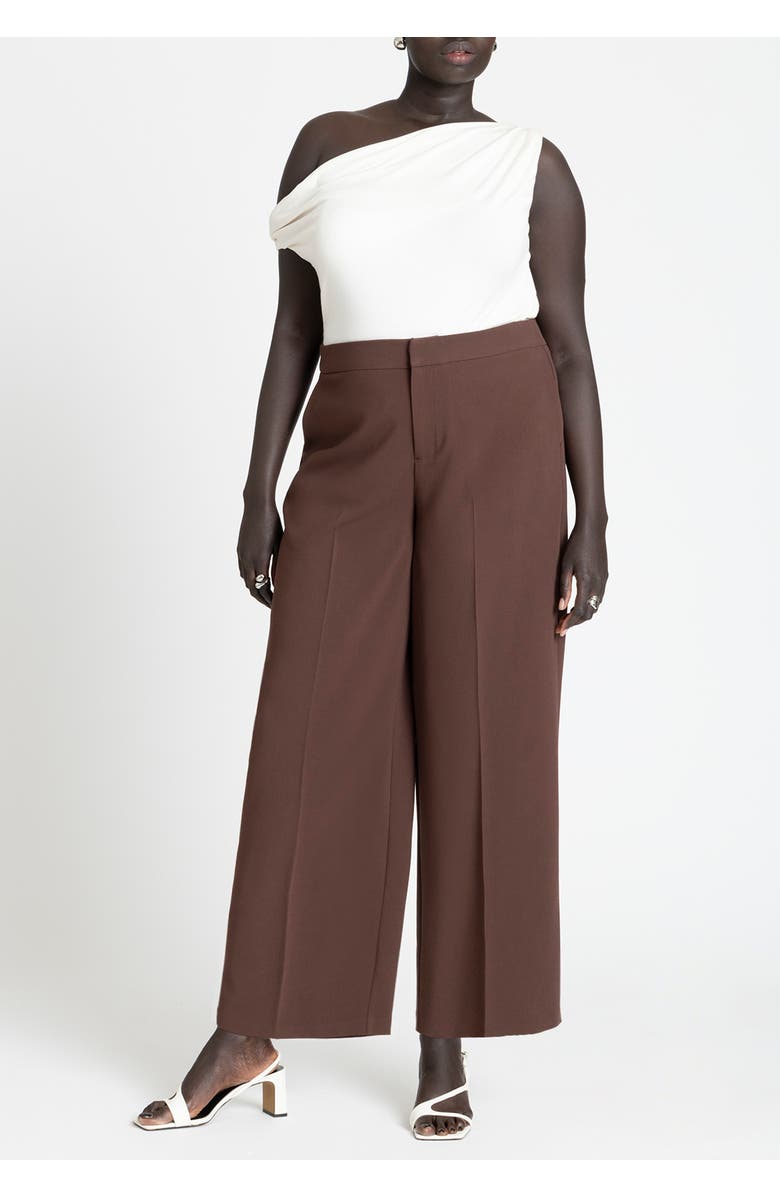 ELOQUII Asym Twist Sleeve Top, Alternate, color, Tofu