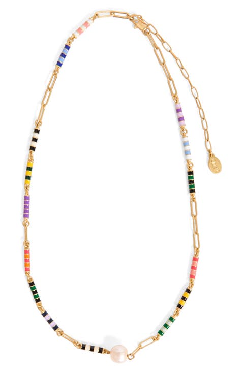 Le Stripe Freshwater Pearl Necklace