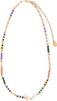 Clare V. Le Stripe Freshwater Pearl Necklace