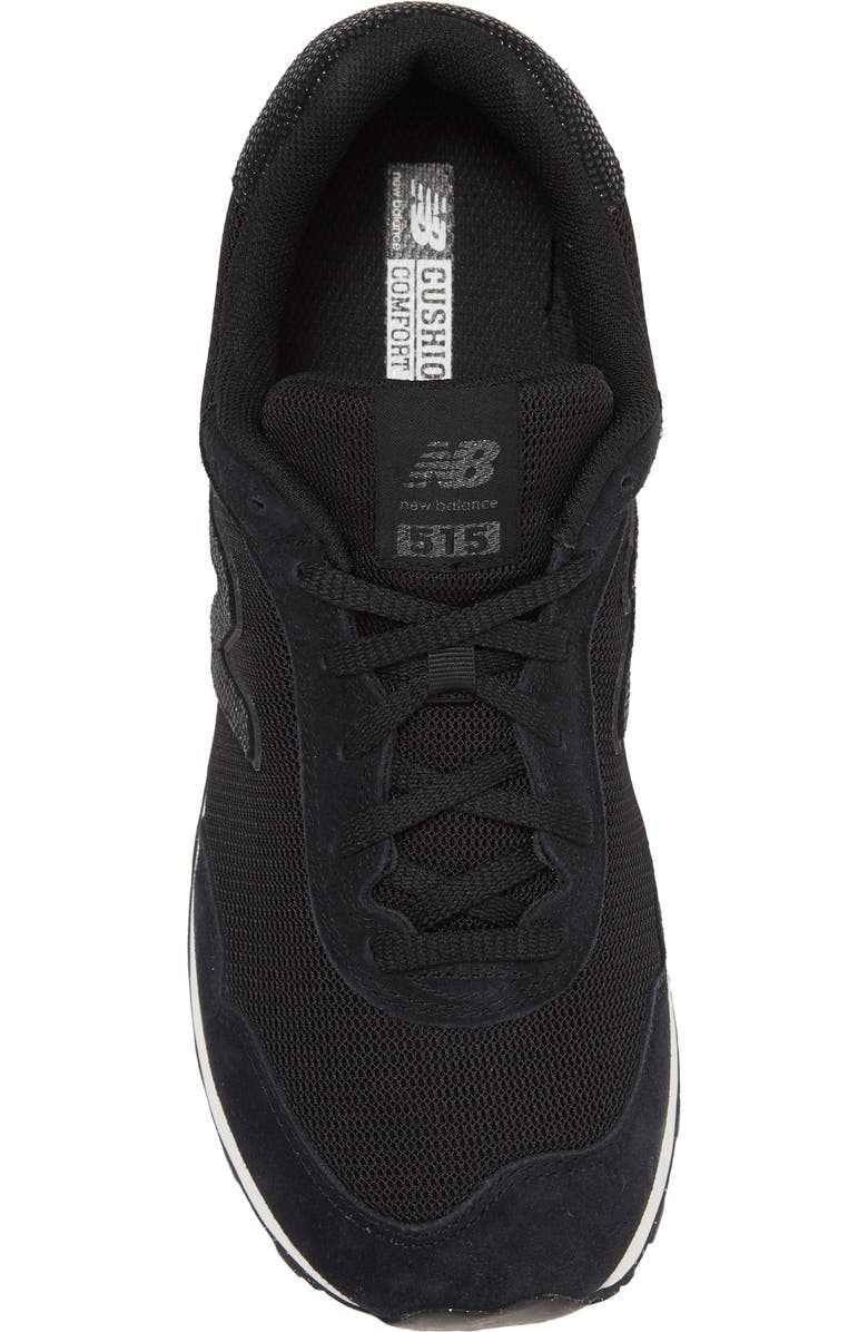 New Balance 515 Suede Sneaker, Alternate, color, Black/ White