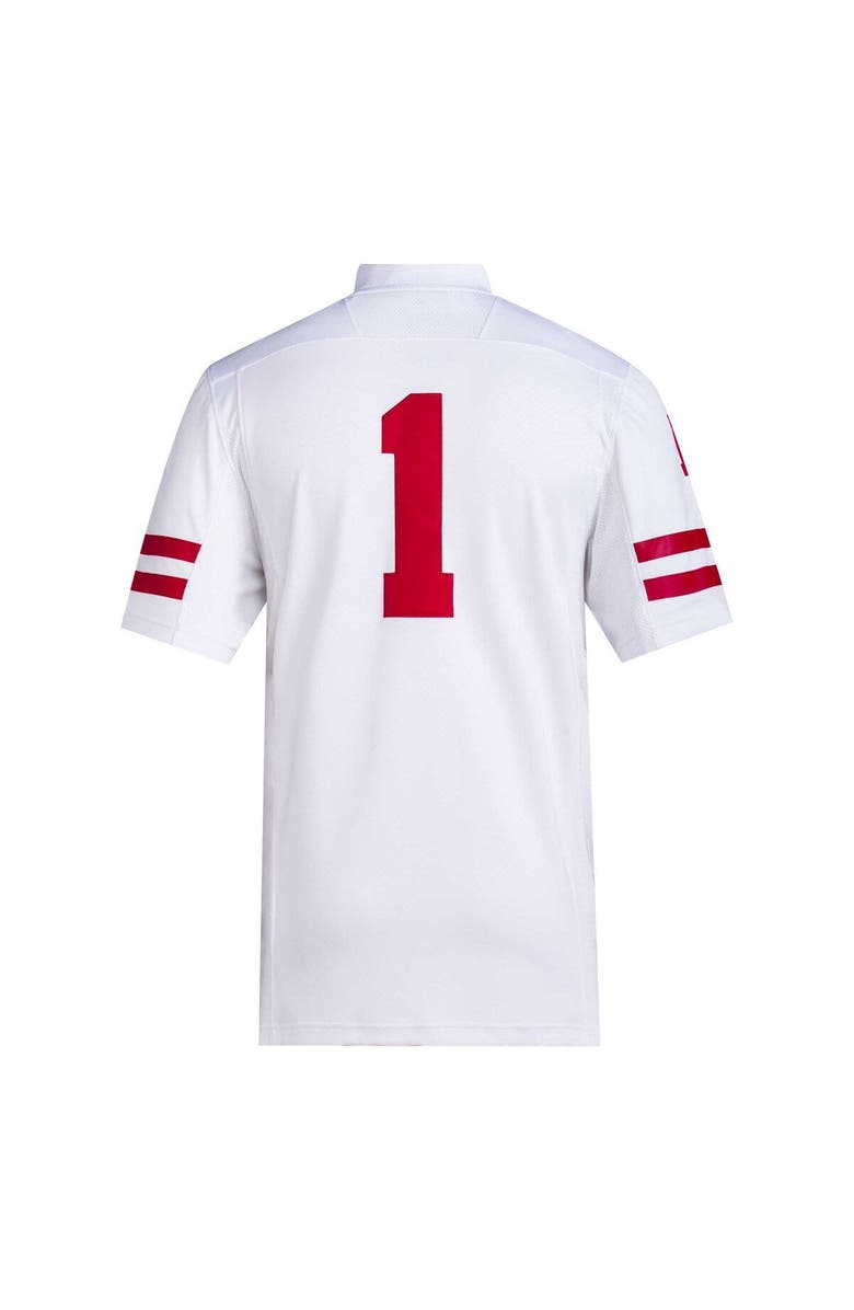 adidas Men's adidas #1 White Nebraska Huskers Premier Football Jersey, Alternate, color, White