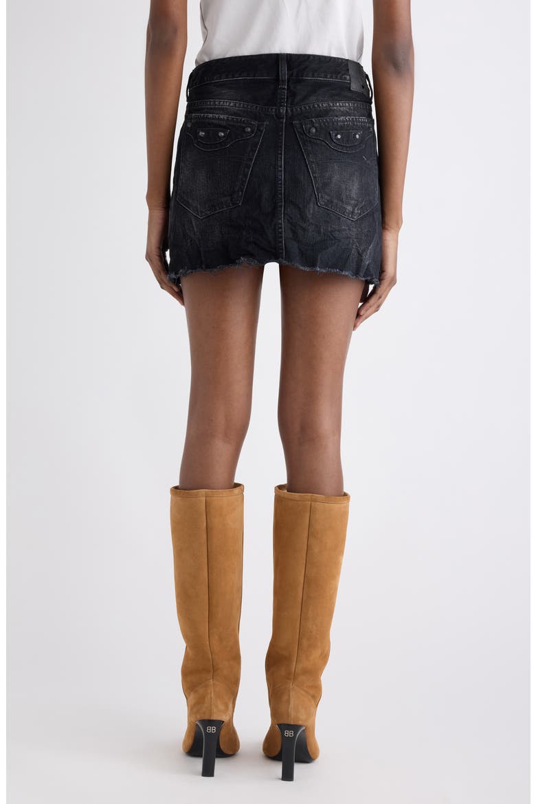 City Distressed Cutoff MIniskirt, Alternate, color, 1037 BLACK FADE OUT