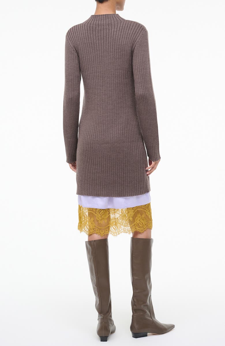 STAUD Willow Long Sleeve Wool Blend Sweater Dress, Alternate, color, Truffle