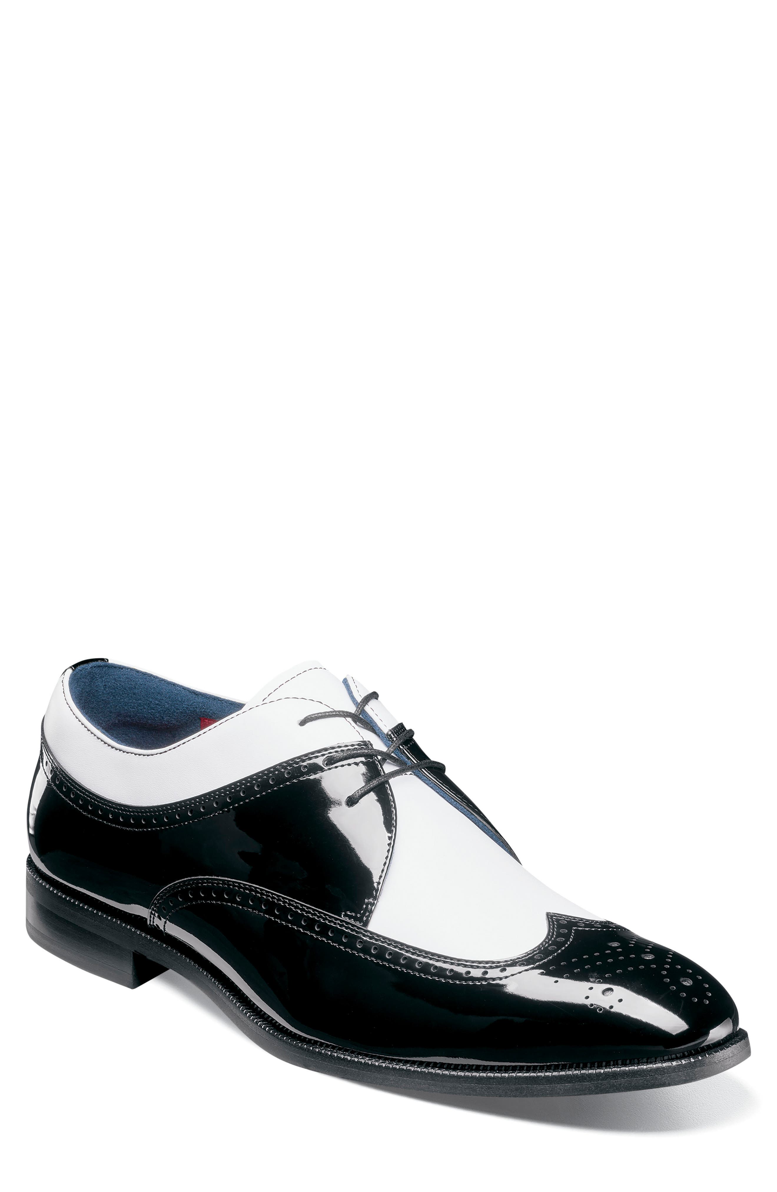 Stacy Adams Dayton II Wingtip Oxford, Main, color, Black/ White