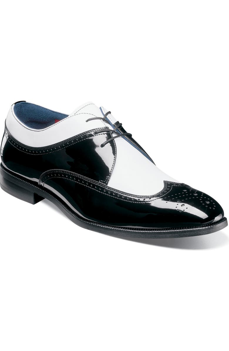 Stacy Adams Dayton II Wingtip Oxford, Main, color, Black/ White