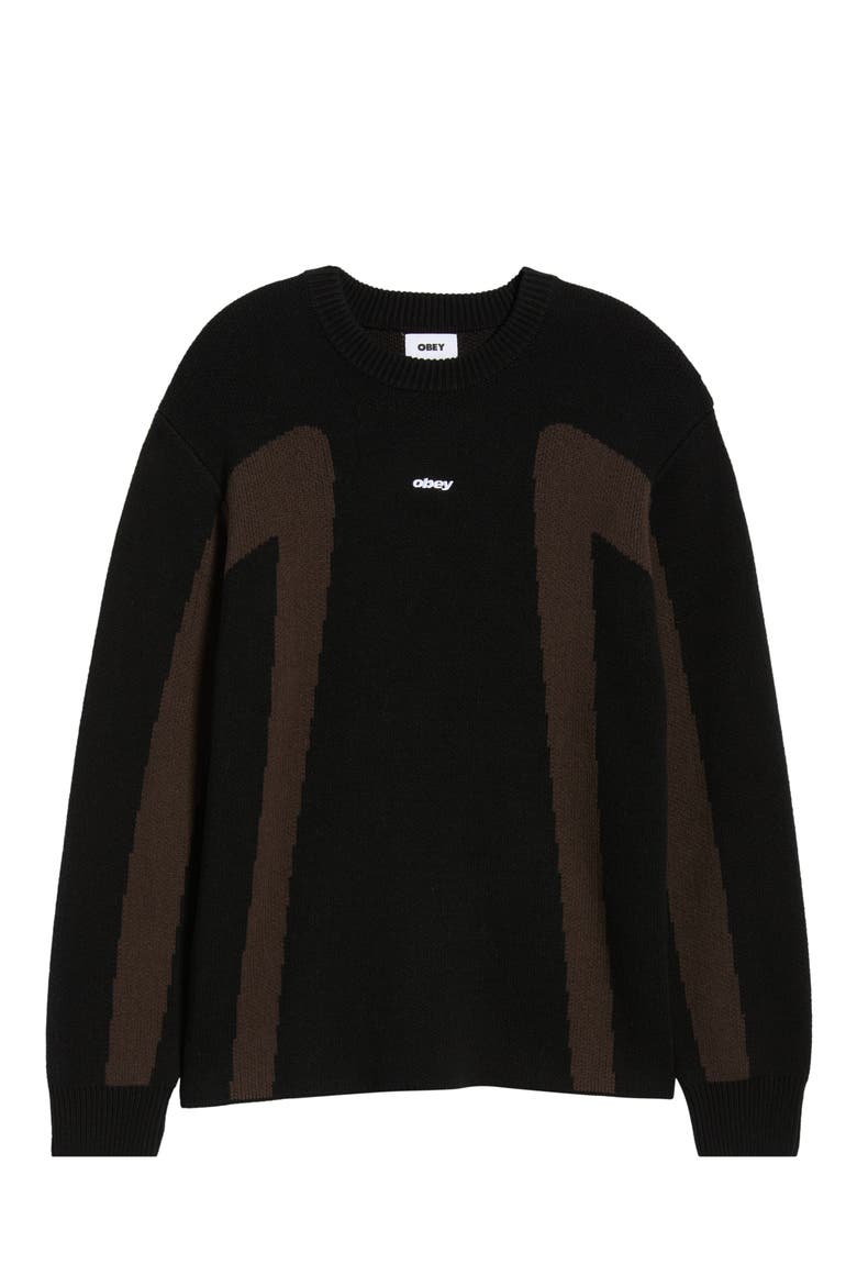 Brann Crewneck Cotton Blend Sweater, Alternate, color, DIGITAL BLACK MULTI