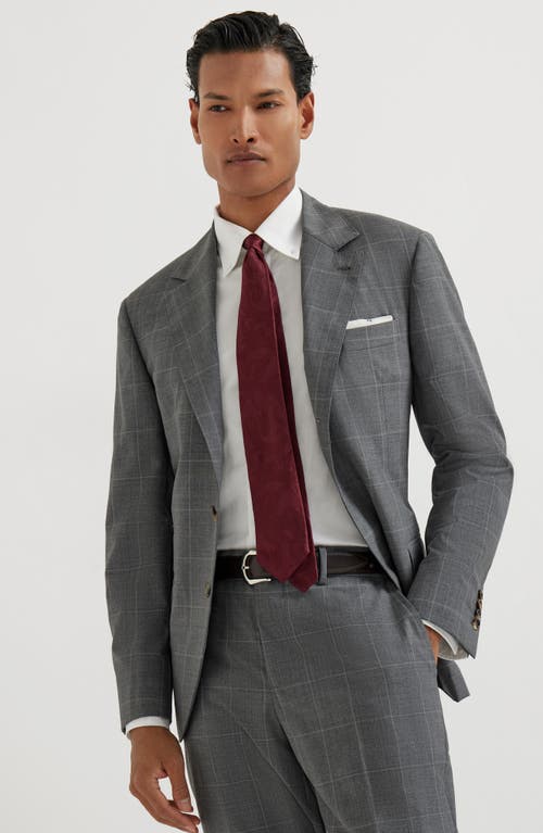 Brunello Cucinelli Virgin Wool Blazer In Gray