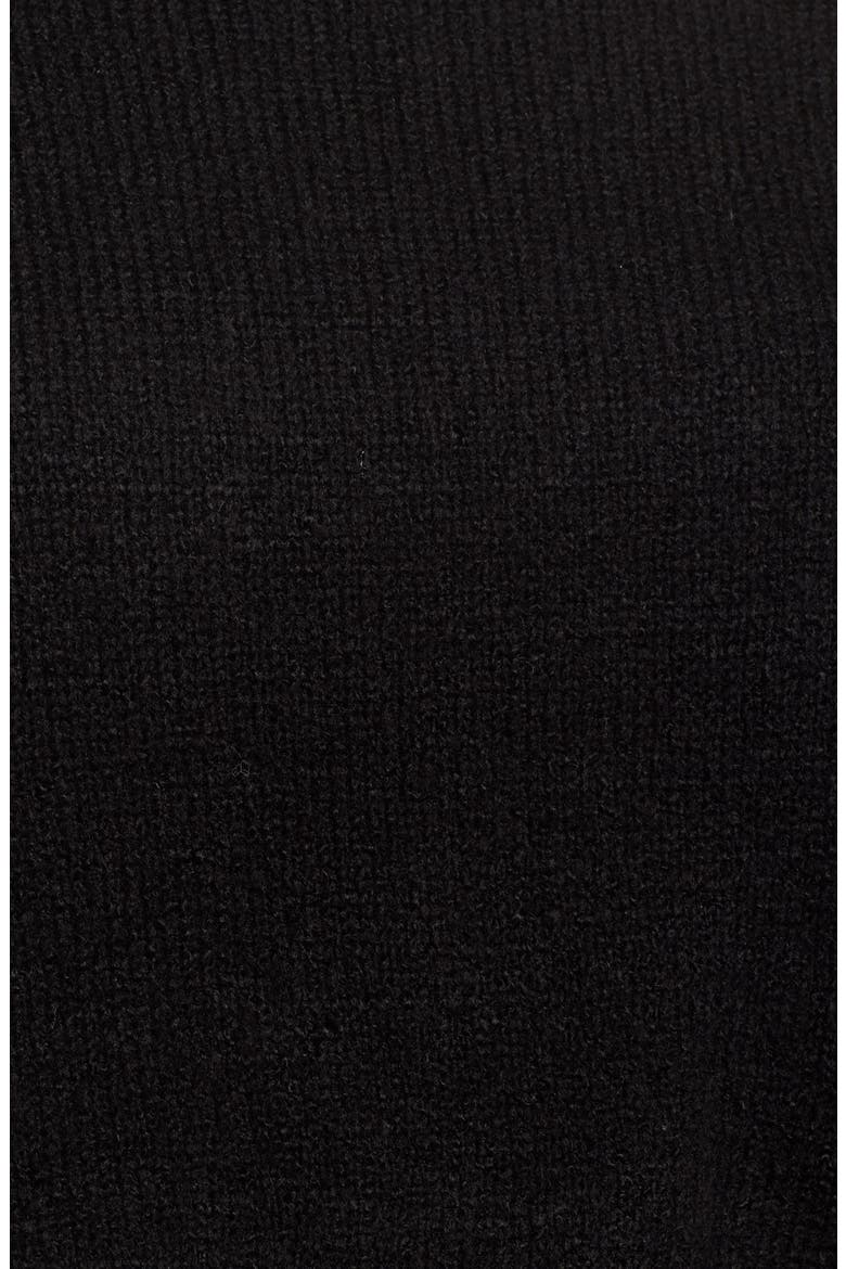 Tie Hem Funnel Neck Sweater, Alternate, color, BLACK