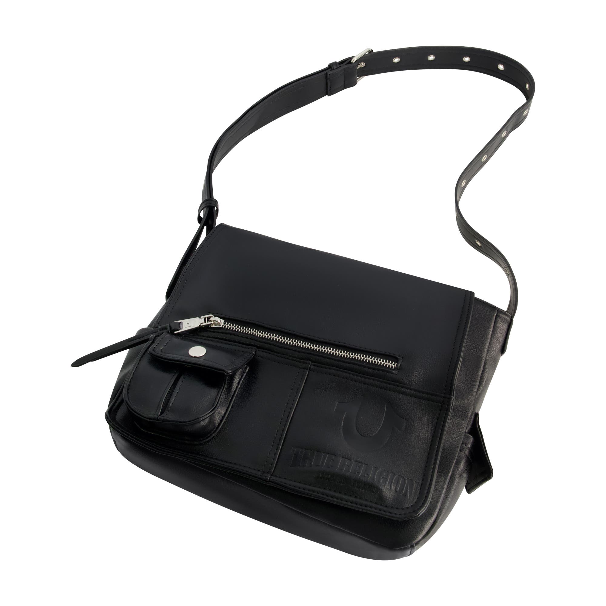 True Religion Classic Messenger Bag, Alternate, color, Black