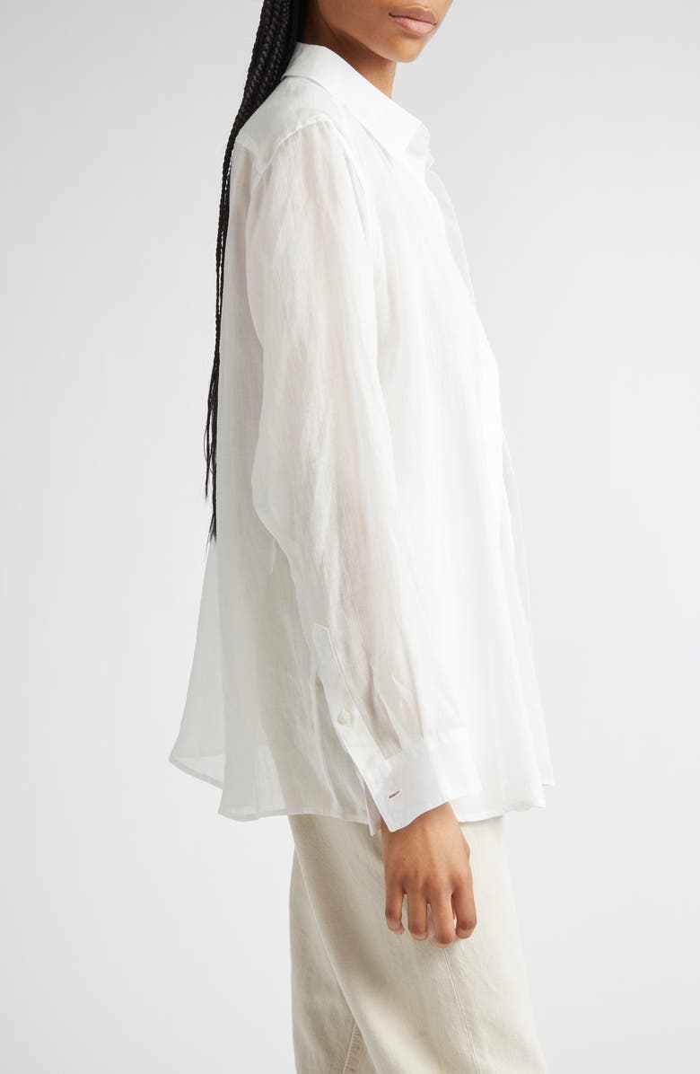 TOTEME Double Collar Button-Up Shirt, Alternate, color, White