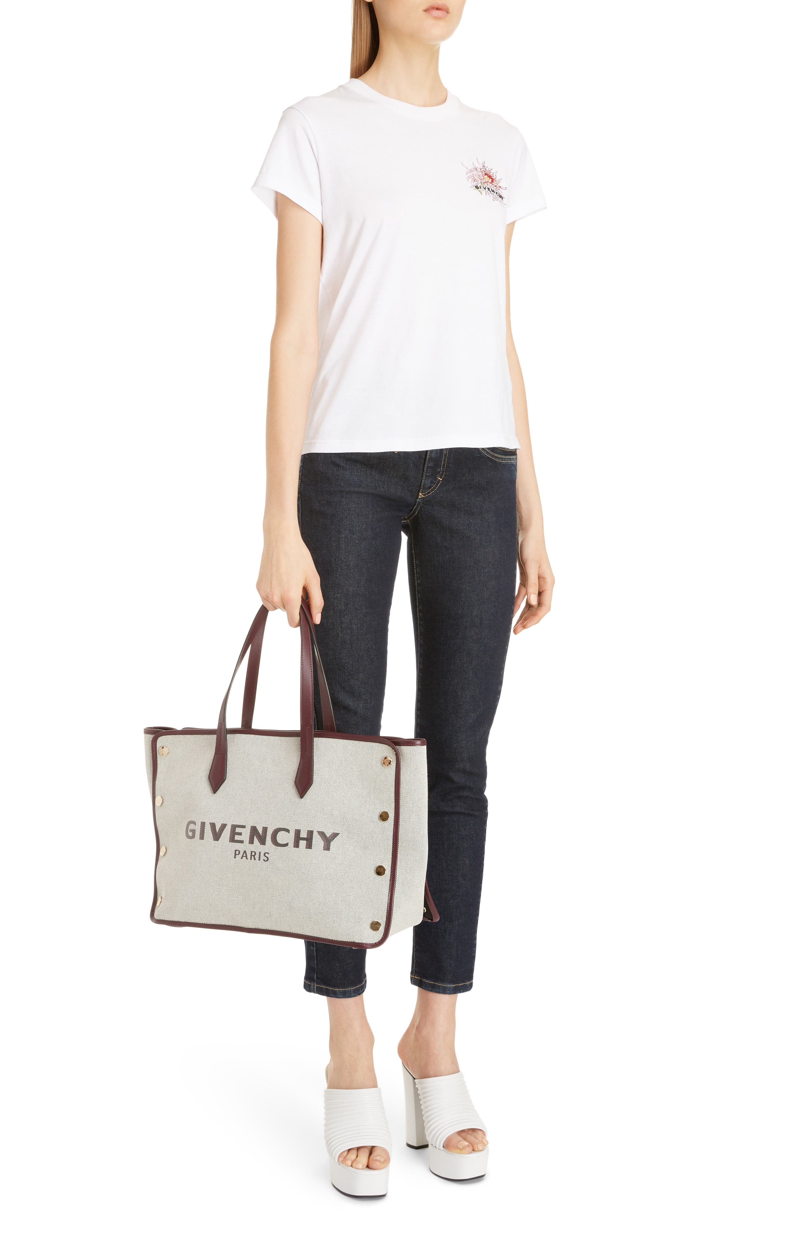 Givenchy Medium Canvas & Leather Shopper, Alternate, color, 