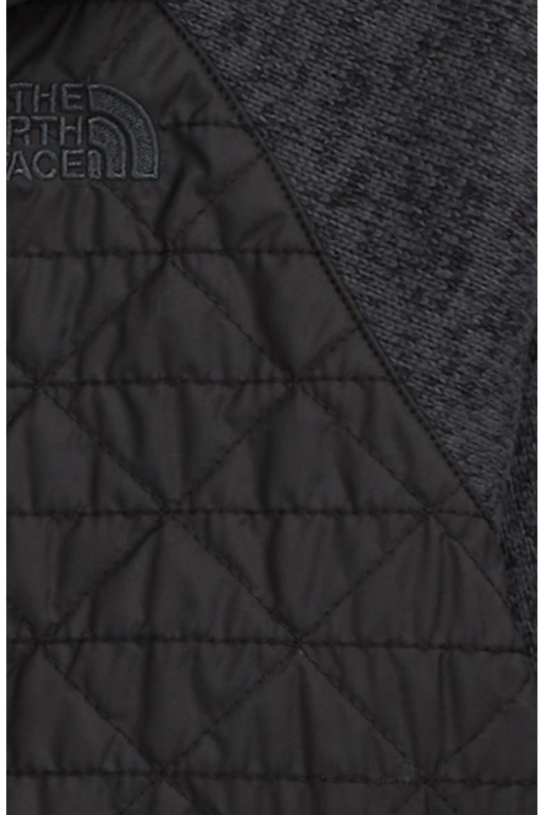 Kids' Quilted Sweater Fleece Hoodie, Alternate, color, TNF BLACK
