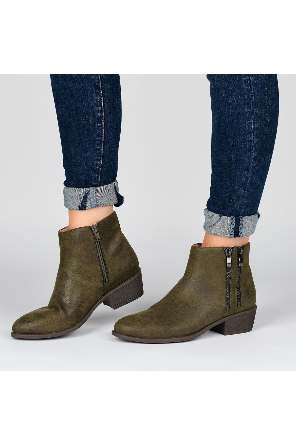 Journee Collection Jayda Ankle Bootie, Alternate, color, Navy