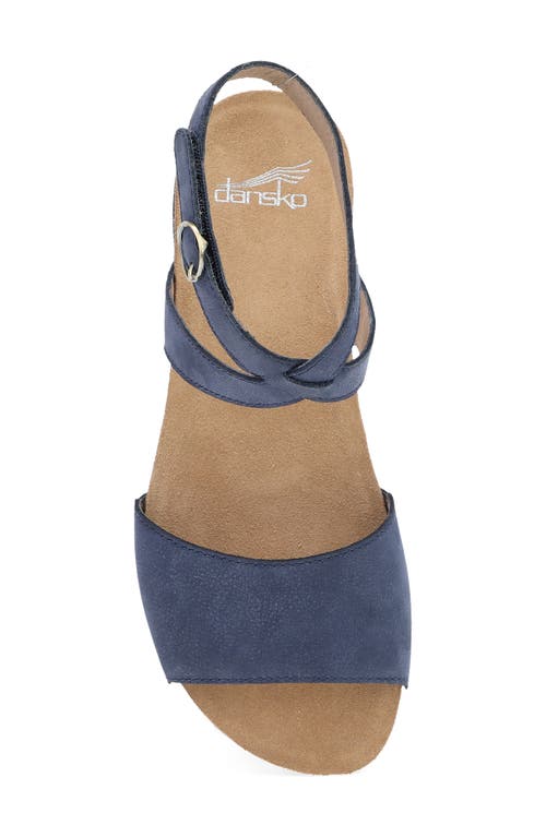 Dansko Rafferty Ankle Strap Sandal In Navy Milled Nubuck