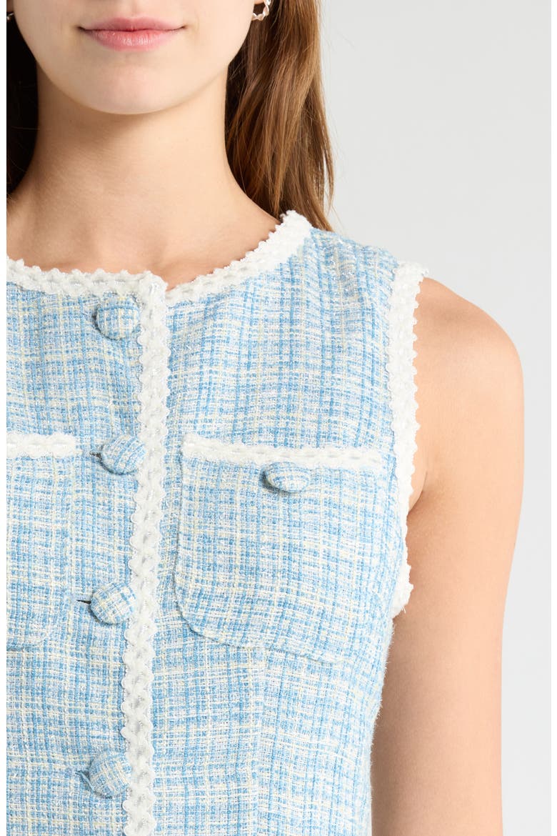 Elviane Tweed Minidress, Alternate, color, LIGHT-BLUE