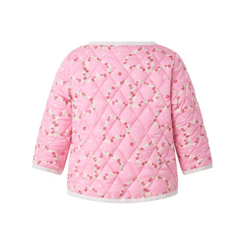 Rachel Riley Mini Daisy Bias Trim Jacket In Pink
