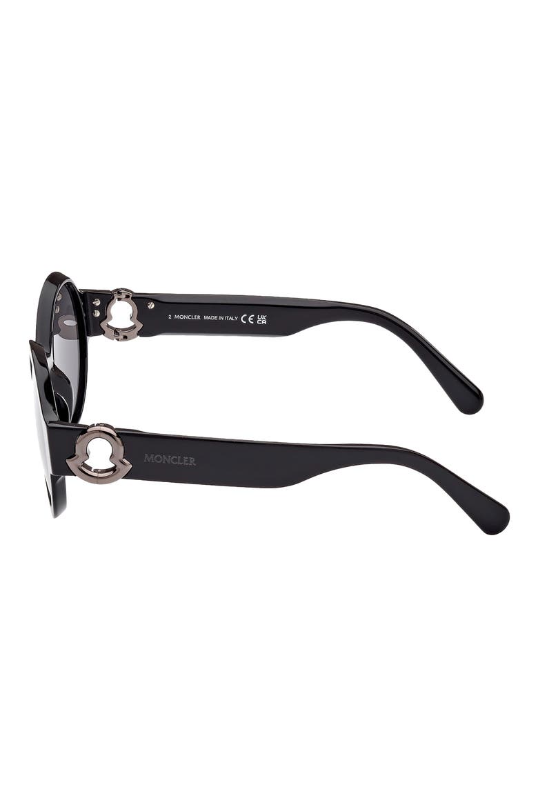 51mm Round Sunglasses, Alternate, color, BLACK/ GUNMETAL / SMOKE