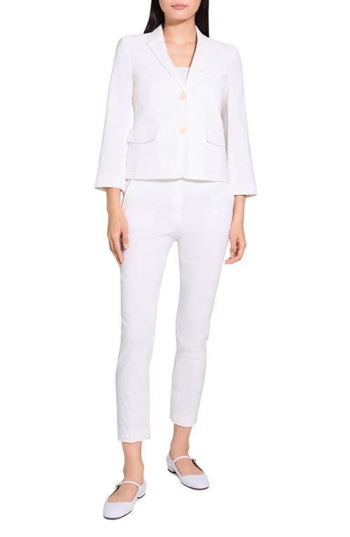 Theory Shrunken Linen Blend Jacket In White