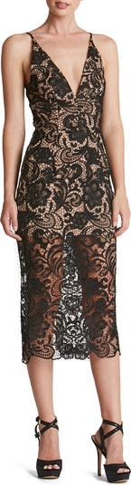 open lace back dress Sara Eyelet Lace Midi Dress – RubyClaire Boutique main image 1