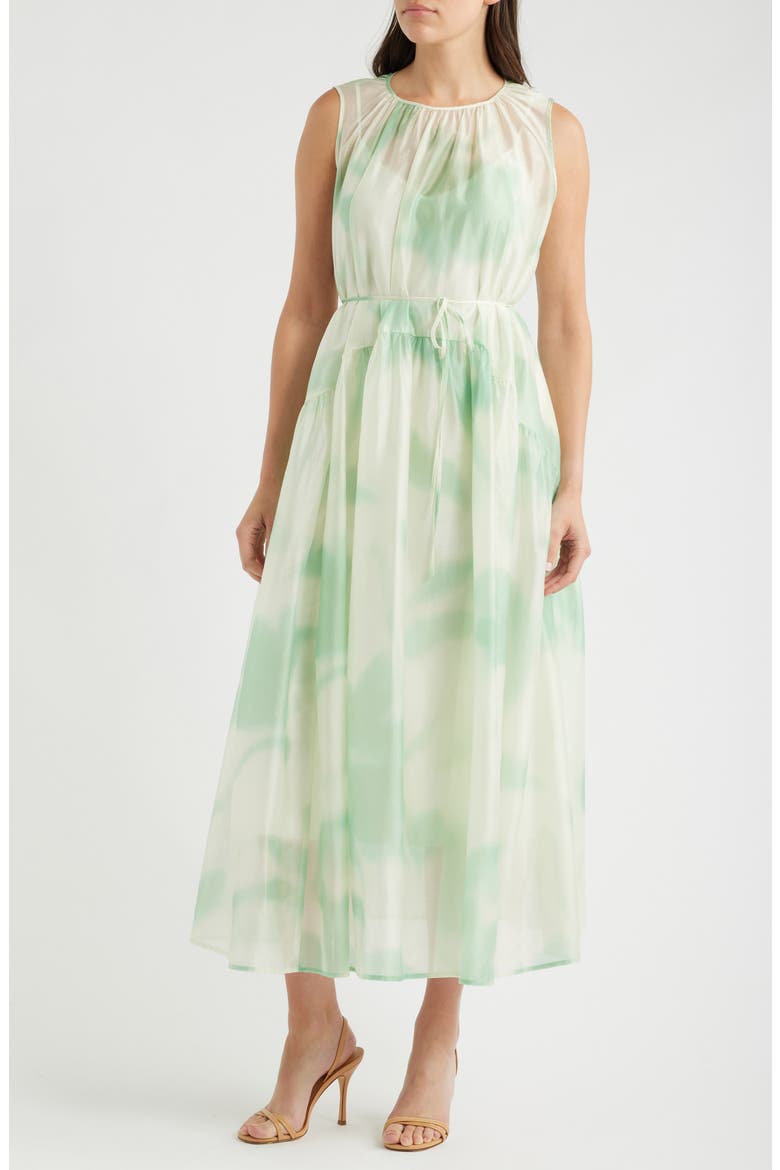 Printed Maxi Dress, Main, color, GREEN