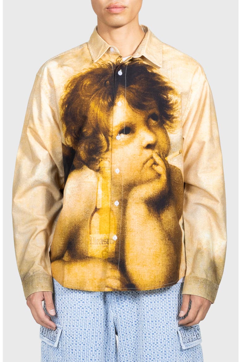 Cherub Cotton Button-Up Shirt, Main, color, MULTI