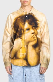 PLEASURES Cherub Cotton Button-Up Shirt