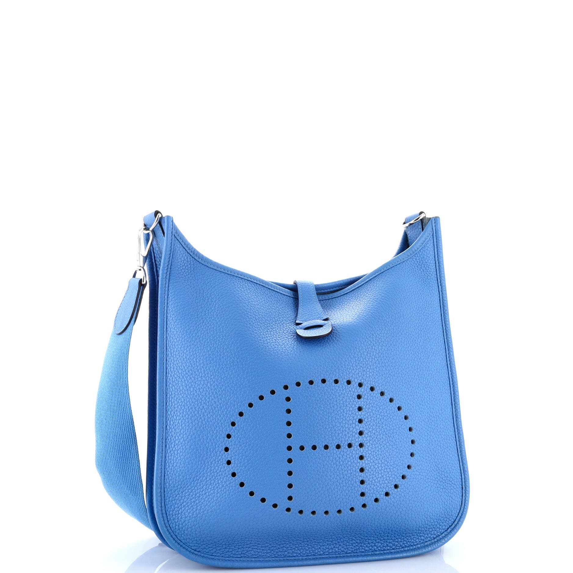 Pre-Owned Hermes Evelyne Bag Gen III Clemence PM, Alternate, color, Bleu Paradis