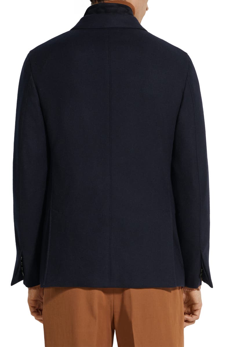 ZEGNA Trofeo Wool & Cashmere Sport Coat with Removable Suede Bib, Alternate, color, Navy
