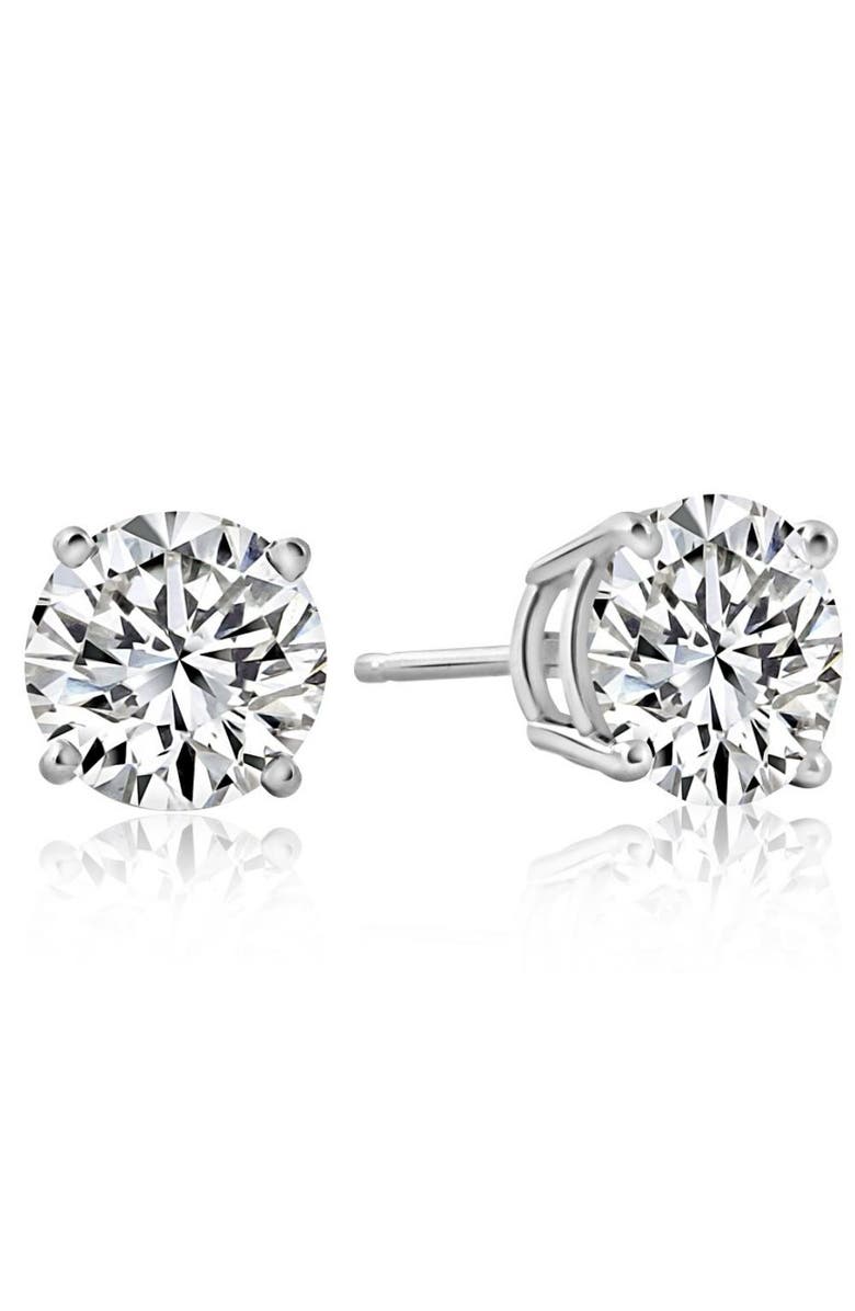 Bliss Diamond 2 1/4 Ct T.W. Round Cut Diamond Studs Lab Grown 14k Gold, Alternate, color, 14K White Gold