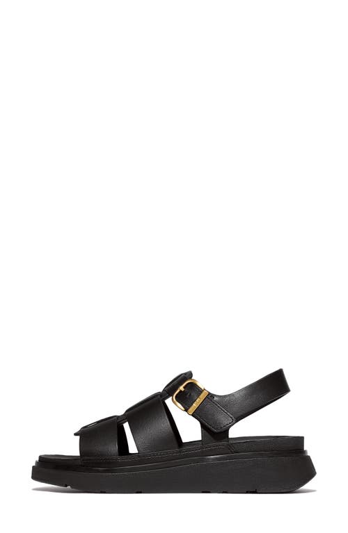 Fitflop Womens Gen-ff Leather Fisherman Sandals In All Black